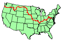 Route map of Lewis and Clark expedition