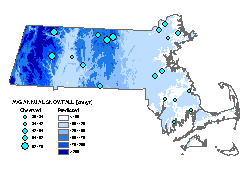 Observed and predicted MA snowfall